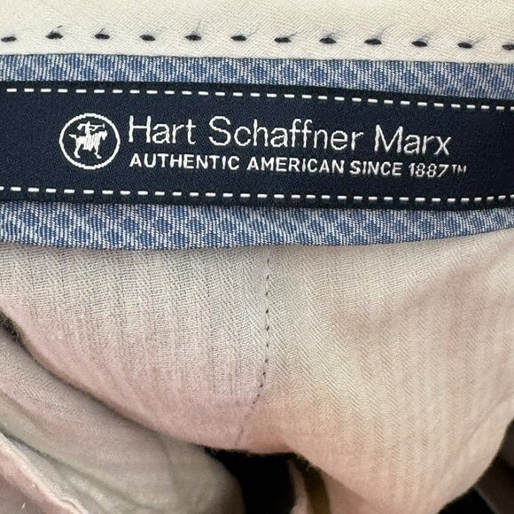Hart Schaffner Marx Pleated Front Black Wool Pants Mens Size 38 - Picture 6 of 6